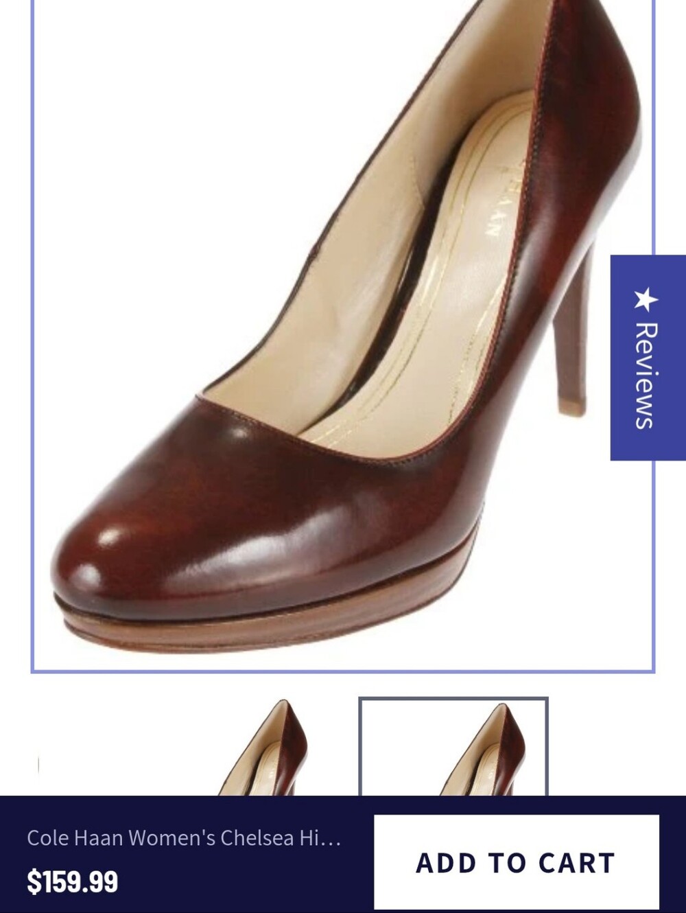 Cole Haan Chelsea High Pumps In Tawny Port Size 8B